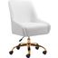 Madelaine Office Chair In White And Gold