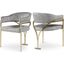 Madelyn Velvet Dining Chair Set of 2 In Grey