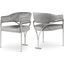 Madelyn Velvet Dining Chair Set of 2 In Grey