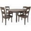 Madison County Reclaimed Pine 66 Inch Oval Farmhouse Five-Piece Dining Set In Brown