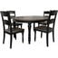 Madison County Reclaimed Pine 66 Inch Oval Farmhouse Five-Piece Dining Set In Vintage Black