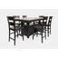Madison County Reclaimed Pine 72 Inch Farmhouse Counter Height Seven-Piece Dining Set In Vintage Black