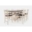 Madison County Reclaimed Pine 72 Inch Farmhouse Counter Height Seven-Piece Dining Set In Vintage White
