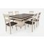 Madison County Reclaimed Pine 72 Inch Farmhouse Storage Table Seven-Piece Dining Set In Vintage White