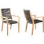 Madsen Outdoor Eucalyptus Wood And Charcoal Rope Dining Chair With Teak Finish