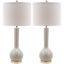 Mae Light Grey and Off-White 30.5 Inch Long Neck Ceramic Table Lamp Set of 2