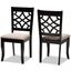 Mael Modern and Contemporary Sand Fabric Upholstered and Espresso Brown Finished Wood 2-Piece Dining Chair Set