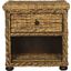 Magi Natural Abaca Brown Wicker Nightstand with Drawer and 8 Inch Storage