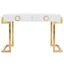 Maia 2-Drawer Desk In Gold and White
