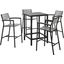 Maine Brown and Gray 5 Piece Outdoor Patio Bar Set