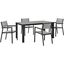 Maine Brown and Gray 5 Piece Outdoor Patio Dining Set EEI-1747-BRN-GRY-SET