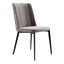 Maine Contemporary Dining Chair Set of 2 In Matte Black Finish and Gray Fabric