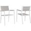 Maine White Light Gray Dining Arm Chair Outdoor Patio Set of 2