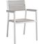 Maine White Light Gray Dining Outdoor Patio Arm Chair