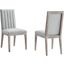 Maisonette French Vintage Tufted Fabric Dining Side Chairs Set of 2 In Light Gray