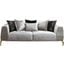Majestic Shiny Thick Velvet Upholstered Sofa In Ivory