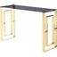 Mallory Stainless Steel And Smoked Glass Console Table In Gold