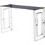 Mallory Stainless Steel And Smoked Glass Console Table In Silver