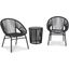 Mandarin Cape Gray Chairs W/Table Set Of 3