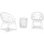 Mandarin Cape White Chairs W/Table Set Of 3