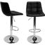 Mandy Faux Leather Adjustable Swivel Bar Stool Set of 2 In Black