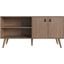Manhattan Comfort Amber 53.7 Inch Tv Stand With Faux Leather Handles In Nature