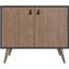 Manhattan Comfort Amber Accent Cabinet With Faux Leather Handles In Blue And Nature