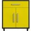 Manhattan Comfort Eiffel 28.35 Inch Mobile Garage Storage Cabinet With 1 Drawer In Yellow Gloss
