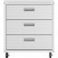 Manhattan Comfort Fortress Textured Metal 31.5 Inch Garage Mobile Chest With 3 Full Extension Drawers In White
