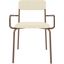 Manhattan Comfort Whythe Pu Leather Dining Chair In Natural Linen & Corten