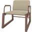 Manhattan Comfort Whythe Pu Leather Low Accent Chair In Natural Linen & Corten AC-4PZ-205