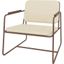 Manhattan Comfort Whythe Pu Leather Low Accent Chair In Natural Linen & Corten AC-5PZ-205