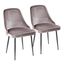 Marcel Dining Chair Set of 2 In Silver and Black
