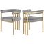Marcello Velvet Dining Chair Set of 2 In Grey