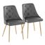 Marche Chair Set of 2 In Grey and Gold