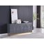 Maria Modern High Gloss Lacquer Wood Sideboard In Gray