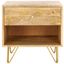 Marigold Natural and Brass Nightstand