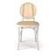 Marilyn Solid Wood with Natural Cane Side Chairs Set of 2 In White