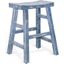 Marina Ocean Blue 24 Inch Saddle Seat Stool Set of 2 With Wood Seat In Blue