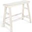 Marina White Sand 30 Inch Bench With Wood Seat In White