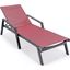 Marlin Patio Chaise Lounge Chair With Armrests Set of 2 In Burgundy