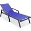 Marlin Patio Chaise Lounge Chair With Armrests Set of 2 In Navy Blue