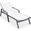 Marlin Patio Chaise Lounge Chair With Armrests Set of 2 In White
