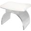 Marlowe White Linene Cushion Lucite Arched Stool
