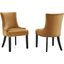 Marquis Performance Velvet Dining Chair Set Of 2 In Cognac