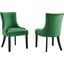 Marquis Performance Velvet Dining Chair Set Of 2 In Emerald