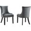 Marquis Performance Velvet Dining Chair Set Of 2 In Gray