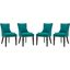 Marquis Teal Dining Chair Fabric Set of 4