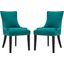 Marquis Teal Dining Side Chair Fabric Set of 2