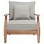Martinique Wood Patio Armchair In Natural/Grey